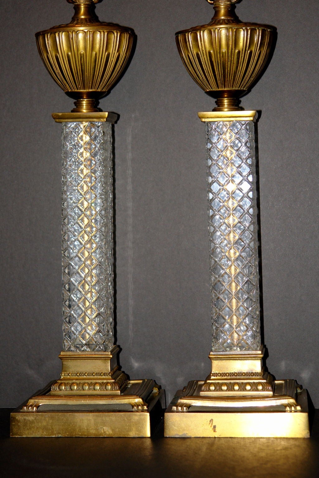Glass Column Table Lamps For Sale at 1stdibs