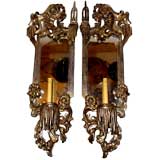 Carved Wood Mirrored Sconces