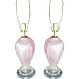PAIR OF VENETIAN GLASS LAMPS