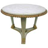 ITALIAN EMPIRE MARBLE TOP CENTER TABLE