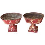 PAIR OF FRENCH TOLE PLANTERS Antique PAIR OF FRENCH TOLE PLANTERS