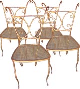 ITALIAN GILT IRON CHAIRS