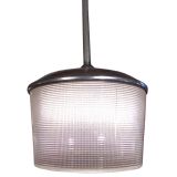 Industrial Ribbed Glass Holopane Light