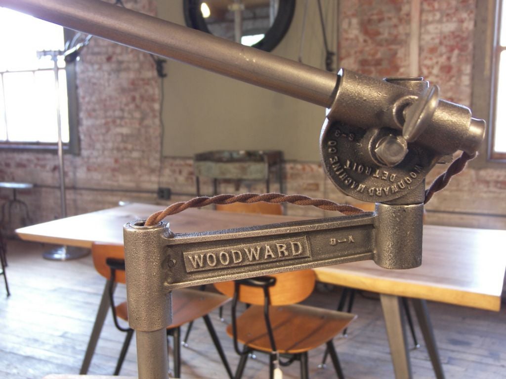 20th Century WoodWard Desk/Machine  Lamp
