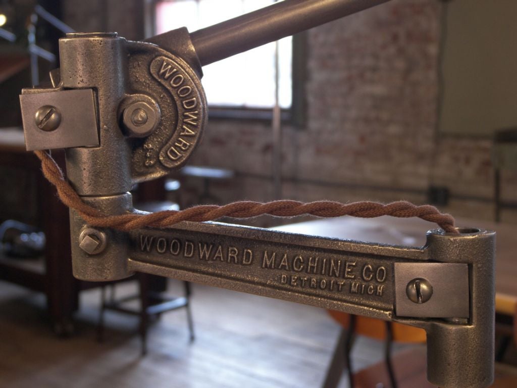 Iron WoodWard Desk/Machine  Lamp