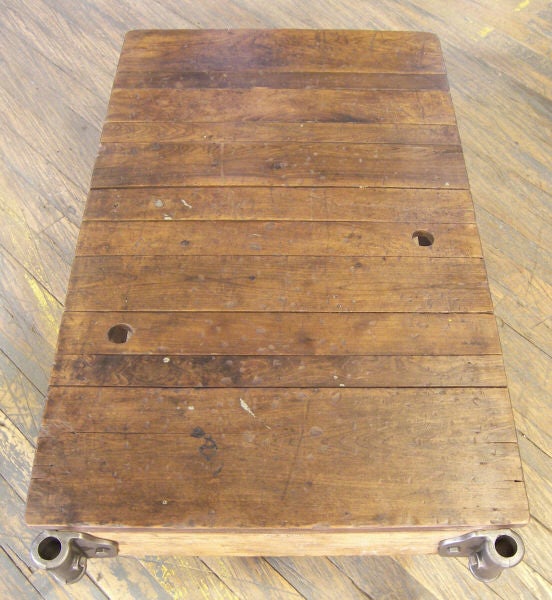 Industrial Cast Iron & Wood Nutting Cart / Table 1