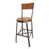 Vintage Industrial Wood & Metal Work Stool