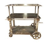 Vintage Adjustable Industrial Lift Cart / Table