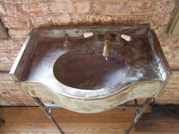 Antique Copper Railroad Sink. Hand Made / Hammered, Originally uesd on a Train