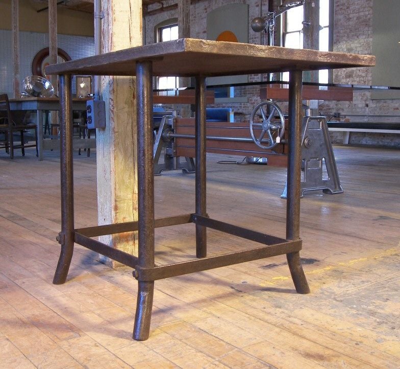 20th Century Cast Iron Primitive Industrial Table