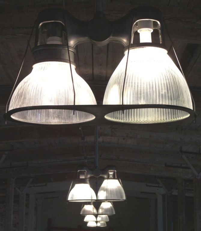 Iron Double Holophane Ceiling Lamp / Light