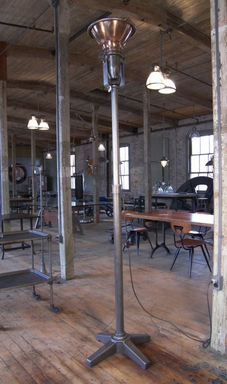 Vintage Industrial Copper Floor Light