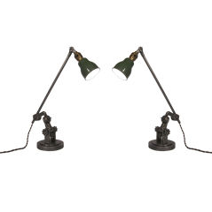 Pair of Vintage Adjustable Industrial Desk/Table Lamps