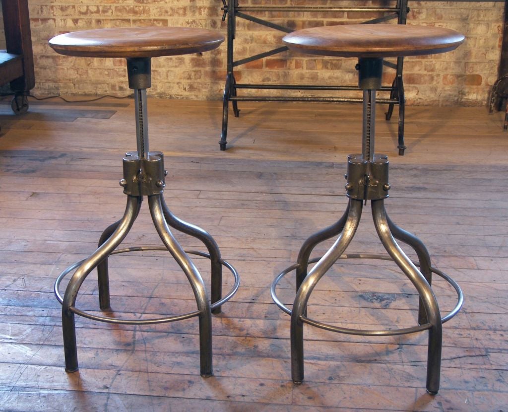 American Pair of Vintage Hamilton Industrial Stools
