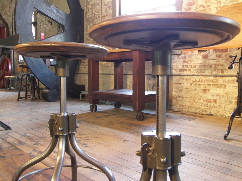 Pair of Vintage Hamilton Industrial Stools 3