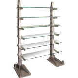 Nickel Plated Industrial Cast Iron & Glass Rack