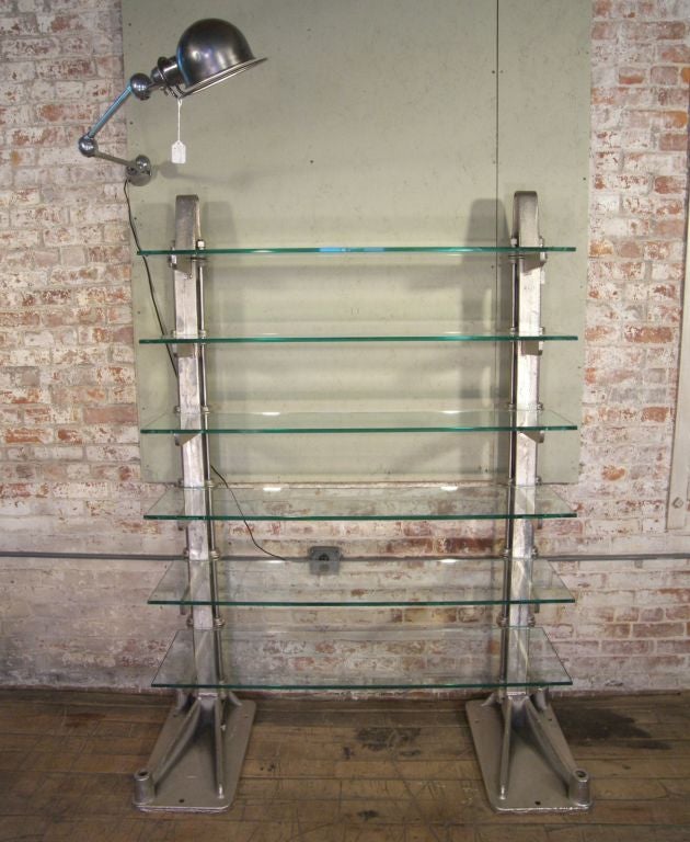 Nickel Plated Industrial Cast Iron & Glass Rack