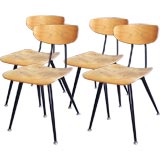Set of Four Bent Plywood Dining Chairs