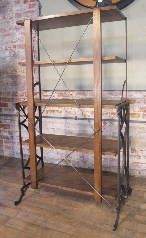 Adjustable Cast Iron & Wood Display Rack