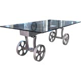 Vintage Industrial Cast Iron Cart / Table