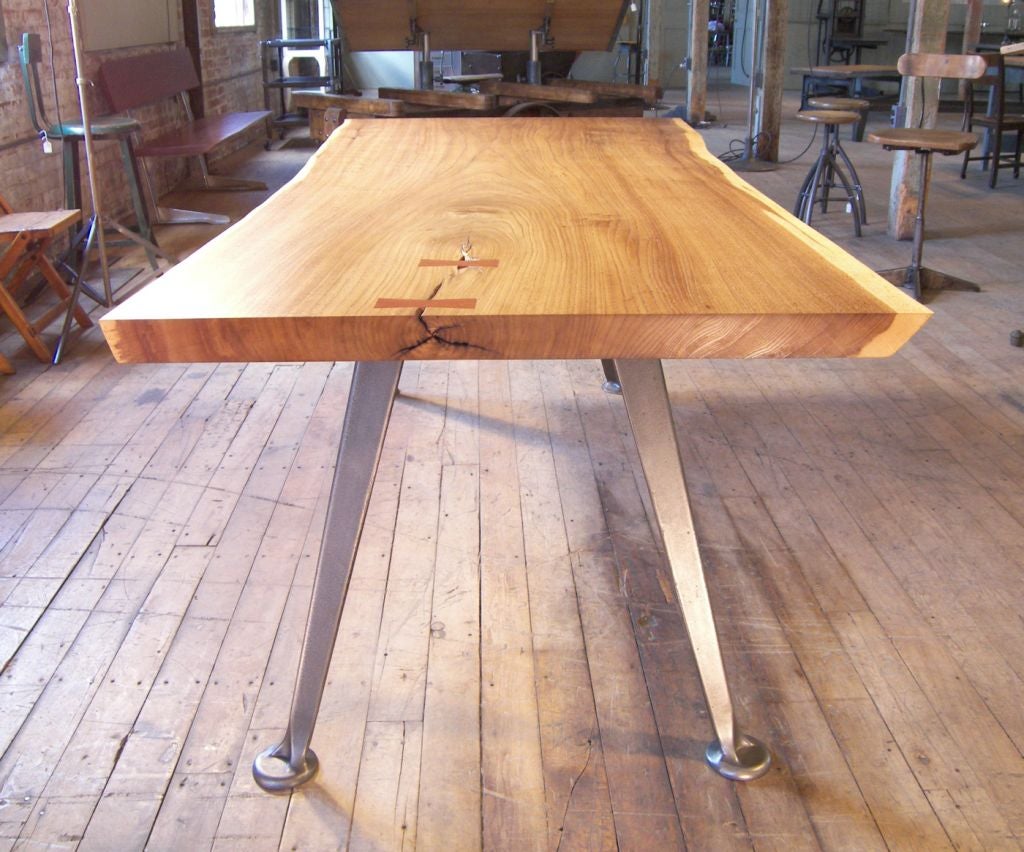 American Free Form English Elm Dining Table