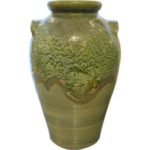 Large American Arts & Crafts Drip Glaze Floor Vase