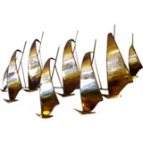 "Regatta"  C. Jere style Metal Sculpture Signed