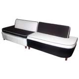 BLACK AND WHITE 1950S SECTIONAL SOFA