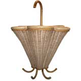 Vintage FRENCH RATTAN UMBRELLA STAND