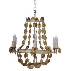 Faux Crystal Tole Chandelier - Fornasetti Style