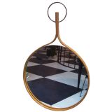 French 1940s Hat Shop Mirror sycamore wood