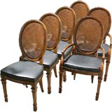 SET OF 6 OVAL BACK 1970S DINING CHAIRS