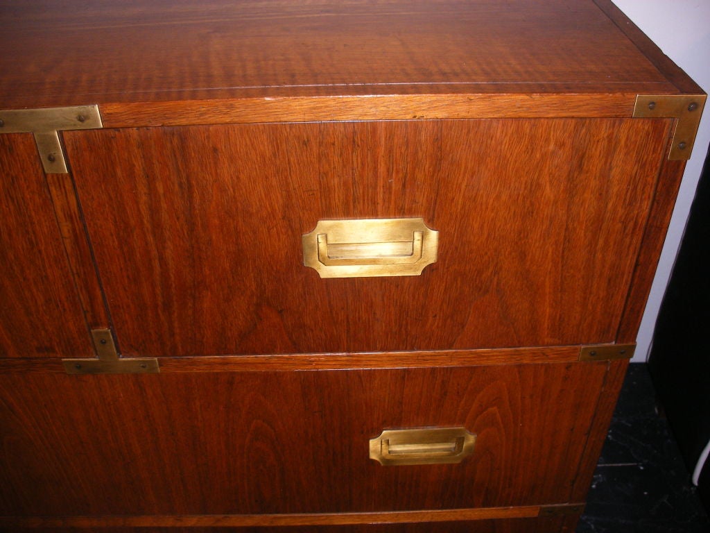 CAMPAIGN STYLE CHEST OF DRAWERS BY BAKER FURNITURE CO. 3