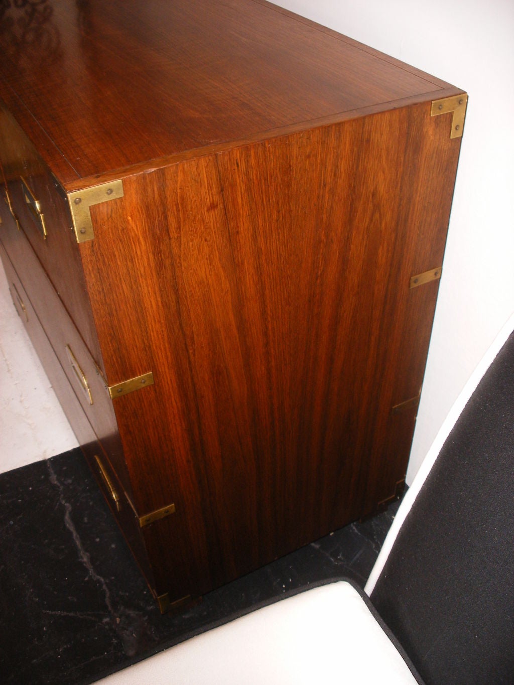 Mid-20th Century CAMPAIGN STYLE CHEST OF DRAWERS BY BAKER FURNITURE CO.