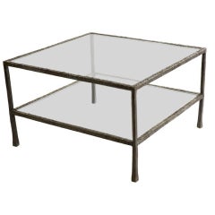 2001 Ingrid Donat Glass and Forged Metal Table