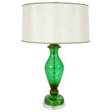 Vintagle Murano Lamp in Emerald Green