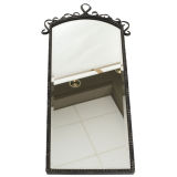 Forged Metal Mirror with Scroll Detail