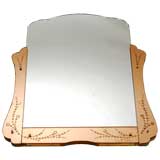 c. 1950 Beveled Venetian Mirror with Etched Amber Panels