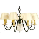 c. 1940 Rare Chandelier with Four Matching Sconces