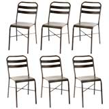 Vintage Set of six metal chairs from the Michelin Factory