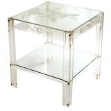 Luctite Table with Etched Glass Top