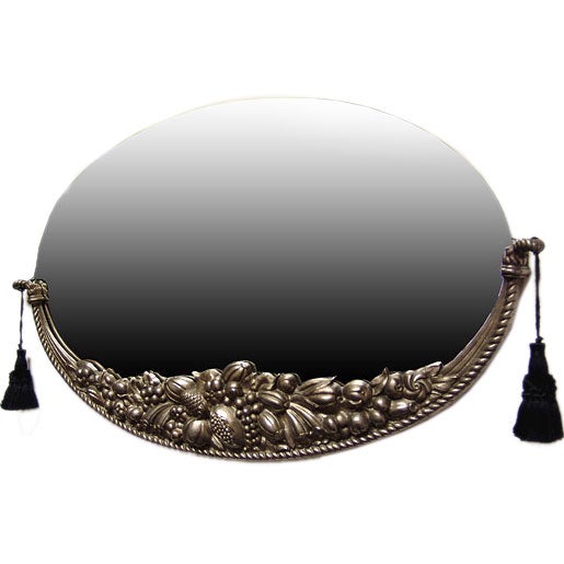 Petitot French Art Deco Wall Mirror For Sale