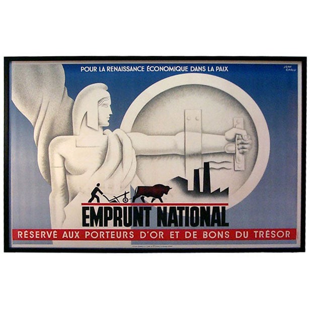 French Art Deco "Emprunt National" Poster by Jean Carlu For Sale