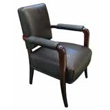 Arm Chair in Black Ostrich Leather