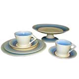 Vintage Clarice Cliff Art Deco 91 Piece Dinner Set "Odelin"