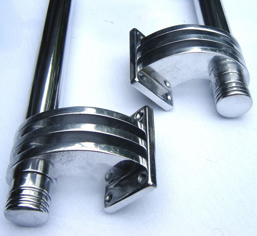 20th Century Pair of American Art Deco Theatre Door Handles
