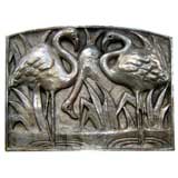 Vintage American Bronze Flamingo Panel