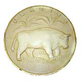 Charles Dotson American Art Deco GRAZING Placque Cattle Industry Charles Dotson American Art Deco GRAZING Placque Cattle Industry