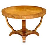 French Art Deco Lemonwood Center Table