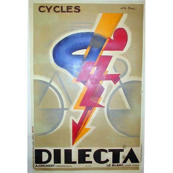 French Art Deco "Cycles Dilecta" Poster by G. Favre